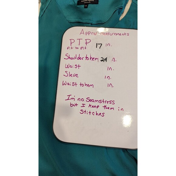 Nanette Lepore Teal V Neck Sleeveless Tank Top Made in NYC XS Silk Officewear - Picture 3 of 4